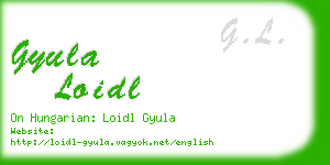 gyula loidl business card